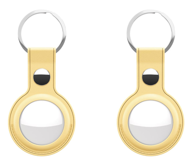 KeyBudz AirTag Keyring skórzane etui AirTag pastel yellow 2 sztuki IEOKBAT2PY - 1172156 - zdjęcie